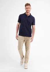 LERROS Poloshirt Two-Tone-Piqu Dunkelblau/Blau/Lila