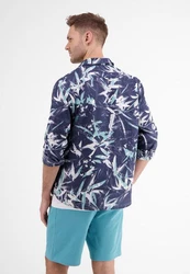 LERROS Langarmhemd Leinenhemd Blau/Hellblau