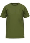 TOM TAILOR T-Shirt Cansas mit Knopfleiste Dunkelgrün