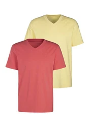 KangaROOS T-Shirt Regular Fit 2er-Pack Gelb/Rot/Mischfarben