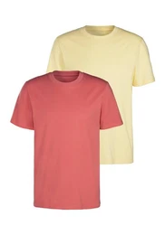 T-Shirt (2er-Pack) Freizeitshirt mit Kurzarm, Rundhals aus reine Baumwolle