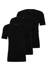 BOSS Herren Classic T-Shirt V-Neck 3er Pack schwarz