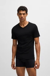 BOSS Herren Classic T-Shirt V-Neck 3er Pack schwarz