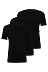 BOSS Herren Classic T-Shirt V-Neck 3er Pack schwarz