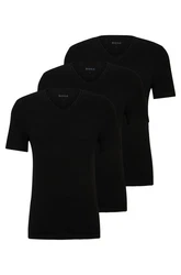BOSS Herren Classic T-Shirt V-Neck 3er Pack schwarz