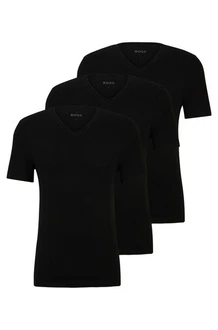 BOSS Herren Classic T-Shirt V-Neck 3er Pack schwarz