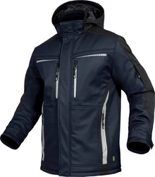 Leibwchter Winterjacke Flex-Line Herren Winter Softshelljacke Dunkelblau/Blau
