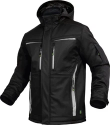 Leibwchter Winterjacke Flex-Line Herren Winter Softshelljacke Schwarz/Grau