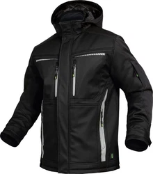 Leibwchter Winterjacke Flex-Line Herren Winter Softshelljacke Schwarz/Grau
