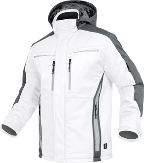 Leibwchter Winterjacke Flex-Line Herren Winter Softshelljacke Weiß/Grau/Creme
