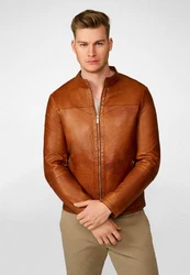 RICANO Lederjacke Tomaso Braun/Orange/Beige