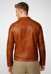 RICANO Lederjacke Tomaso Braun/Orange/Beige