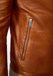 RICANO Lederjacke Tomaso Braun/Orange/Beige