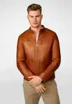 RICANO Lederjacke Tomaso Braun/Orange/Beige