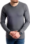 Jack & Jones Langarmshirt Basic Shirt mit Rundhalsausschnitt Dunkelgrau/Dunkelblau/Grau
