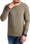 Jack & Jones Langarmshirt Basic Shirt mit Rundhalsausschnitt Khaki/Dunkelgrün