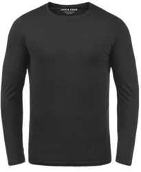 Jack & Jones Langarmshirt Basic Shirt mit Rundhalsausschnitt Dunkelgrau/Schwarz/Grau