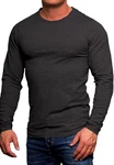 Jack & Jones Langarmshirt Basic Shirt mit Rundhalsausschnitt Dunkelgrau/Grau/Schwarz/Khaki