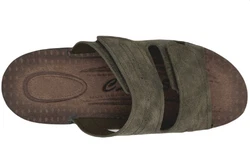 PADERO Herren Klettverschluss Pantolette Dunkelgrün/Khaki/Grün