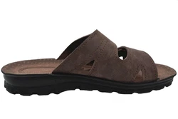 PADERO Herren Klettverschluss Pantolette Braun/Dunkelbraun/Beige