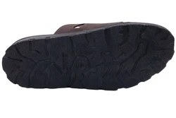 PADERO Herren Klettverschluss Pantolette Braun/Dunkelbraun/Beige