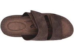 PADERO Herren Klettverschluss Pantolette Braun/Dunkelbraun/Beige