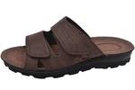 PADERO Herren Klettverschluss Pantolette Braun/Dunkelbraun/Beige
