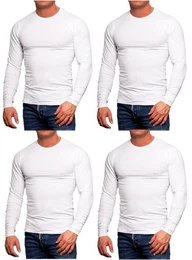 Langarmshirt (4er-Pack) Basic Shirts mit Rundhalsausschnitt