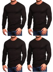 Jack & Jones Langarmshirt Basic mit Rundhalsausschnitt (4er-Pack) Schwarz