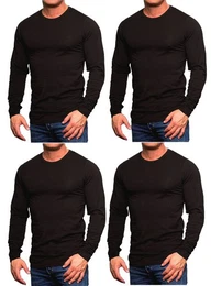 Langarmshirt (4er-Pack) Basic Shirts mit Rundhalsausschnitt