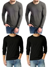Langarmshirt (4er-Pack) Basic Shirts mit Rundhalsausschnitt