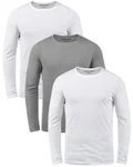 Jack & Jones Langarmshirt Basic Shirt mit Rundhalsauschnitt Grau/Weiß/Dunkelblau