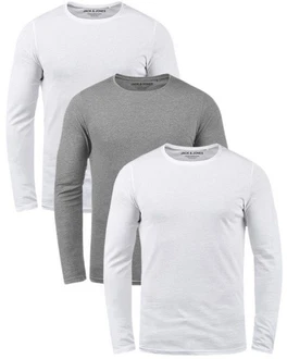 Jack & Jones Langarmshirt Basic Shirt mit Rundhalsauschnitt Jack & Jones Langarmshirt Basic Shirt mit Rundhalsauschnitt