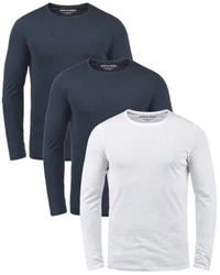 Jack & Jones Langarmshirt Basic Shirt mit Rundhalsauschnitt 