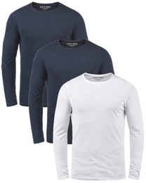 Langarmshirt (3er-Pack) Basic Shirt mit Rundhalsauschnitt