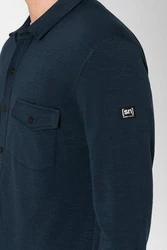 SUPER.NATURAL Langarmhemd ADVENTURE SHIRT Dunkelblau/Hellblau/Blau