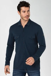 SUPER.NATURAL Langarmhemd ADVENTURE SHIRT Dunkelblau/Hellblau/Blau