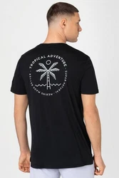 SUPER.NATURAL T-Shirt TROPICAL ADVENTURE TEE Schwarz/Dunkelblau/Beige