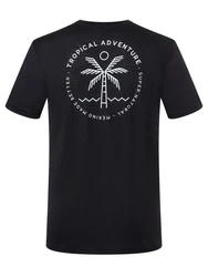 SUPER.NATURAL T-Shirt TROPICAL ADVENTURE TEE Schwarz/Dunkelblau/Beige