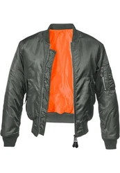 Brandit Pilotenjacke MA1 Dunkelgrün/Orange/Grün
