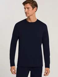 Hanro Pyjamaoberteil Night & Day Dunkelblau