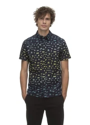 Ragwear Kurzarmhemd Avry B Blau/Gelb/Schwarz/Hellblau/Dunkelblau