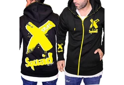 RMK Collegejacke Herren Kapuzenjacke Gelb/Schwarz/Lila