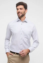 Eterna Langarmhemd MODERN FIT NON IRON Weiß/Creme/Grau