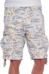Jet Lag Cargoshorts Hawaii Flower Blume Grün/Blume Blau/Hawaii Blume