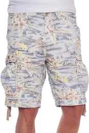 Cargoshorts Flower Green, Flower Blue, Hawaii Flower