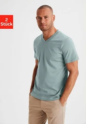 KangaROOS T-Shirt Regular Fit 2er-Pack Grau/Hellgrau/Hellblau/Blau/Grün
