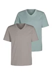 KangaROOS T-Shirt Regular Fit 2er-Pack Grau/Hellgrau/Hellblau/Blau/Grün