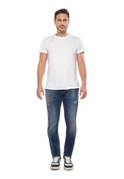 Slim-fit-Jeans mit angesagten Used-Details