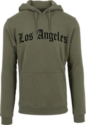 MisterTee Sweatshirt Herren Los Angeles Wording Hoody Dunkelgrün/Grün